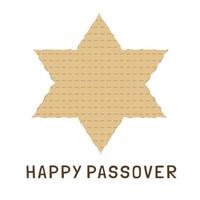 Passover holiday flat design icons of matzot in star of david shape with text in english vector