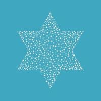 Israel Independence Day holiday flat design white dots pattern in star of david shape vector