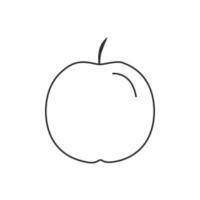 icono de manzana en diseño de contorno plano negro vector