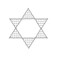 Passover holiday flat design black thin line icons of matzot in star of david shape vector