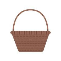 Wicker basket icon in flat design vector