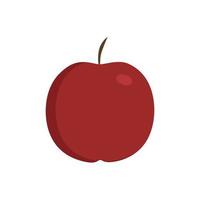 icono de manzana roja en diseño plano vector