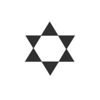 Star of david shape icon in black flat outline design vector