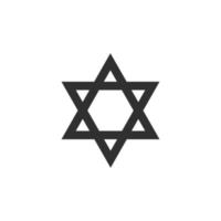 Star of david shape icon in black flat outline design vector