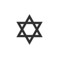 Star of david shape icon in black flat outline design vector