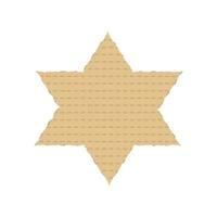 Passover holiday flat design icons of matzot in star of david shape vector