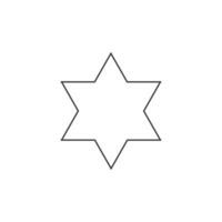 Star of david shape icon in black flat outline design vector