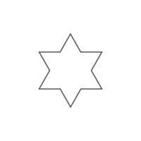 Star of david shape icon in black flat outline design vector