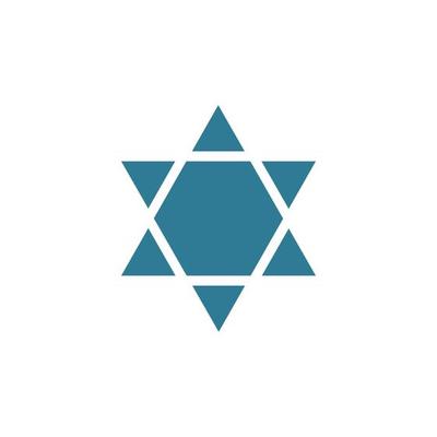 Star of david shape icon in flat design