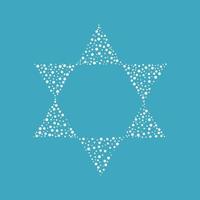 Israel Independence Day holiday flat design white dots pattern in star of david shape vector