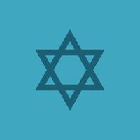 Star of david shape icon in flat long shadow design vector