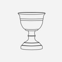 Chalice flat black outline design icon vector