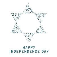 Israel Independence Day holiday flat design dots pattern in star of david shape with text in english vector