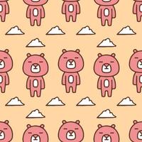 Cartoon lazy bear with cloud illustration. Vector graphics for t-shirt prints, background seamless pattern and other uses.