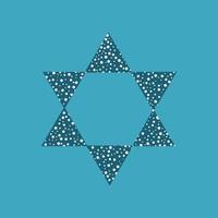 Israel Independence Day holiday flat design icon star of david shape with dots pattern vector