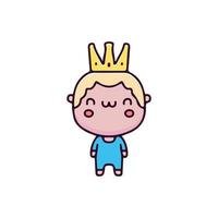 Little baby with king crown illustration. Vector graphics for t-shirt prints and other uses.