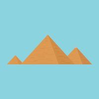 Pyramids flat design icon with blue background vector