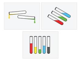 chemical test tube, chemical equipment set vector