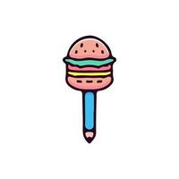 Pencil and burger illustration. Vector graphics for t-shirt prints and other uses.