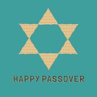 Passover holiday flat design icons of matzot in star of david shape with text in english