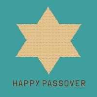 Passover holiday flat design icons of matzot in star of david shape with text in english vector