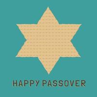 Passover holiday flat design icons of matzot in star of david shape with text in english vector