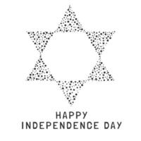 Israel Independence Day holiday flat design white dots pattern in star of david shape with text in english vector