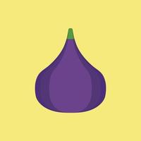 Fig icon in flat design with yellow background vector