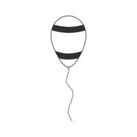 Balloon with israel flag stripes styled icon in black flat outline design vector