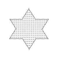 Passover holiday flat design black thin line icons of matzot in star of david shape vector