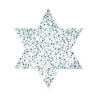 Israel Independence Day holiday flat design dots pattern in star of david shape vector