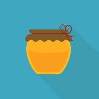 Honey jar icon in flat long shadow design vector