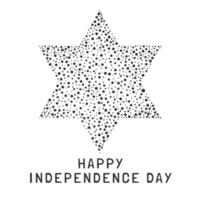 día de la independencia de israel vacaciones diseño plano patrón de puntos blancos en forma de estrella de david con texto en inglés vector