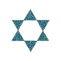 día de la independencia de israel vacaciones diseño plano icono estrella de david forma con patrón de puntos vector