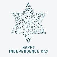 día de la independencia de israel vacaciones diseño plano patrón de puntos en forma de estrella de david con texto en inglés vector