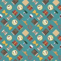 Passover holiday flat design icons seamless pattern vector
