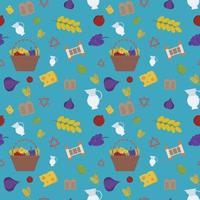 Shavuot holiday flat design icons seamless pattern vector