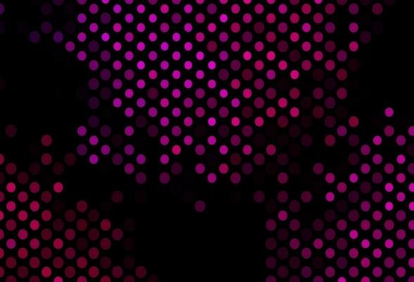 Dark Purple vector background with bubbles.