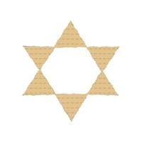 Passover holiday flat design icons of matzot in star of david shape vector