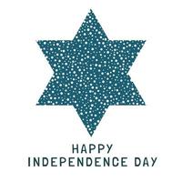 día de la independencia de israel vacaciones diseño plano icono estrella de david forma con patrón de puntos con texto en inglés vector