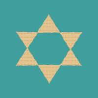 Passover holiday flat design icons of matzot in star of david shape