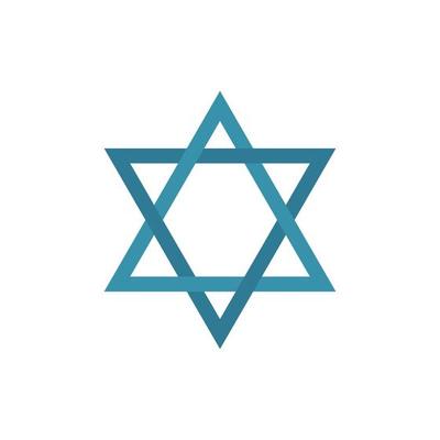 Star of david shape icon in flat design