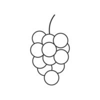 racimos de uvas icono en el diseño de contorno plano negro vector
