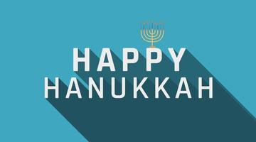 saludo navideño de hanukkah con icono de menorah y texto en inglés vector