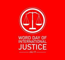 World day for international justice vector image, july 17