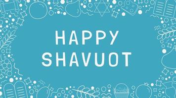 Frame with Shavuot holiday flat design white thin line icons with text in english vector