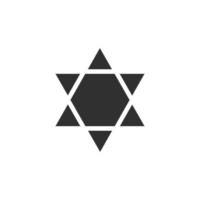 Star of david shape icon in black flat outline design vector