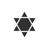 Star of david shape icon in black flat outline design vector