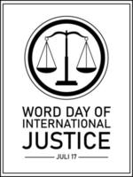 imagen vectorial del día mundial de la justicia internacional, 17 de julio vector