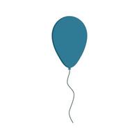 Blue balloon icon in flat design vector